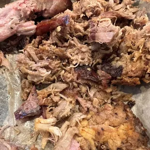 Pulled pork a rib bone