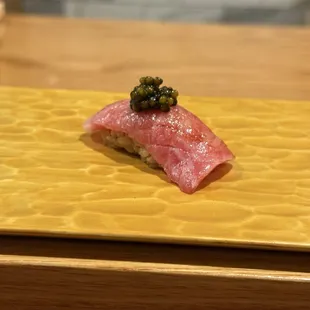 Toro with caviar nigiri