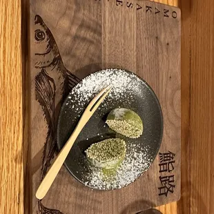 Green tea mochi ice cream dessert
