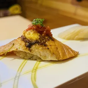 a closeup of the top of the dish