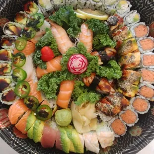 Sushi platter for carryout