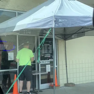 Outdoor pickup window for takeout only due to COVID19