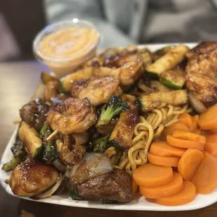 Teriyaki Steak chicken and Jumbo Shrimp Combination