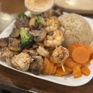 Hibachi chicken Steak and Jumbo Shrimp Combination
