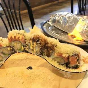 Red dragon roll &amp; Kiss of fire roll