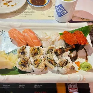 a plate of sushi