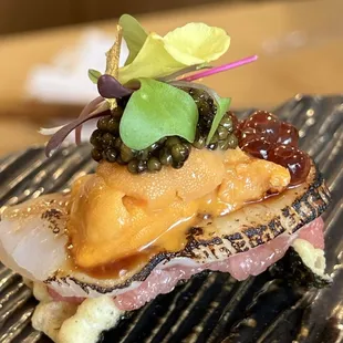 Special uni, fish. Caviar