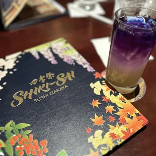 Menu and yuzu lemonade mocktail