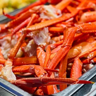 crab legs and carrots