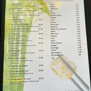 Menu (November 2021)