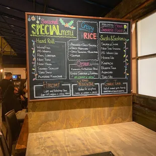 Seasonal special menu