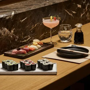 a variety of sushi on a table