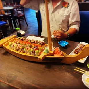 Christy roll, samurai roll, and spicy Johnny! Fried jalapeños to the right!