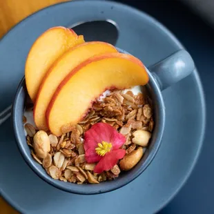 House made yogurt with local stone fruit