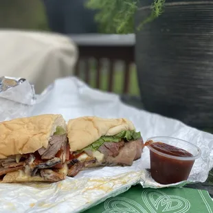 The Angus with BBQ sauce on the side