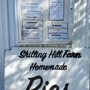 a sign for pies every day