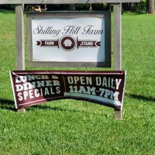 a sign for shilling hill farm