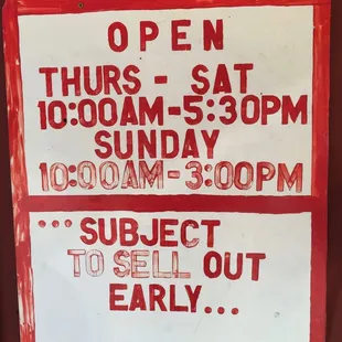 Business hours.