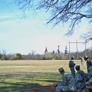 ROTC enjoying the zipline