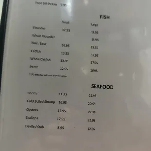 the menu