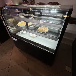 a display of pies