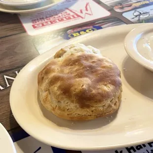 Didn't like the over cooked biscuit so hubby gave me his . It was homemade not can biscuits