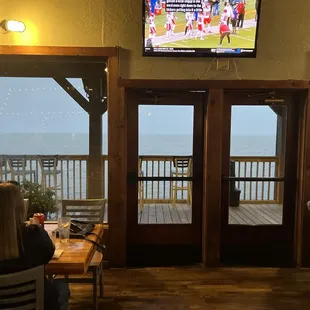 View from the bar upstairs