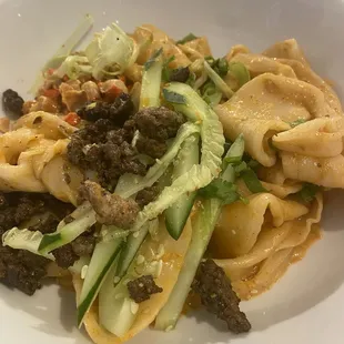 Sesame sauce Biang Biang noodles with ground pork
