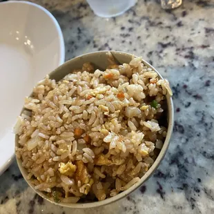 Fried rice (we always ask to add fresh garlic in which does cost extra but is totally worth it)