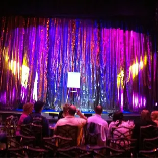Awaiting the start of Nunsense.