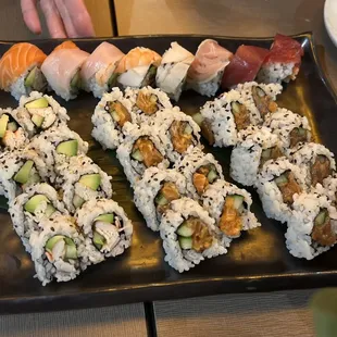 Mixed sushi rolls