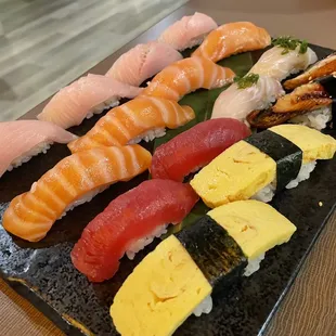 Yellow Tail, Salmon, Tuna, Halibut, Tamago, Eel