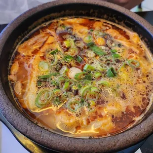 Spicy Oxbone Soup with Entrails, Spleen and Brisket (#1 on the menu)