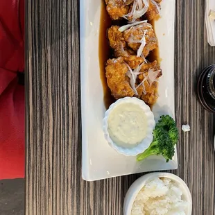 Chicken Nanban and white rice