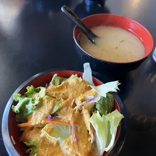 Side salad &amp; miso soup