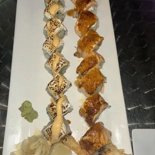 Snow White (left)  Creamy Salmon (right)