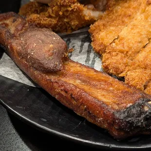 The pork spare rib included in the Overload Ramen Combo