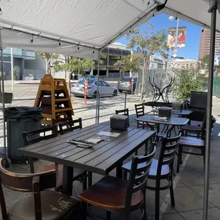 Great patio seating available.