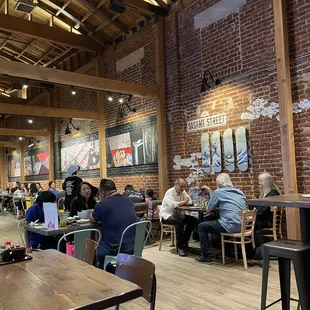 Interior of the restaurant. Very spacious with tall ceilings.
