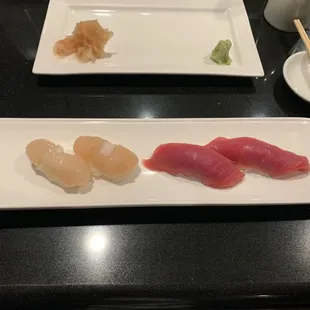 Scallops and Bluefin . . . very good portions!