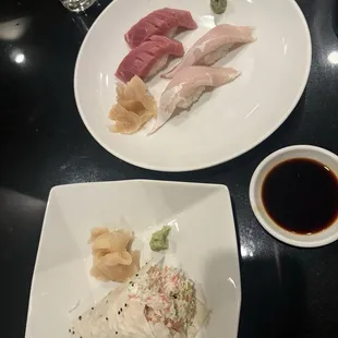 Ahi, yellowtail and avocado hand roll