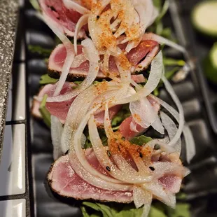 a close up of a dish