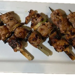 Chicken thigh yakitori and chicken breast yakitori