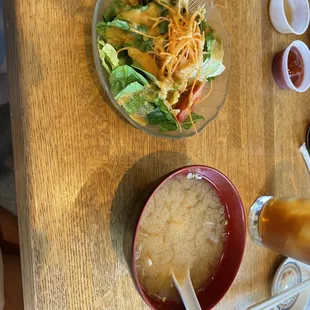 Miso and salad
