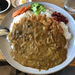 Tonkatsu curry was fantastic. Medium was plenty hot for me!