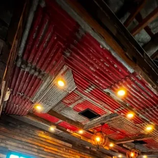 Tin roof on the ceiling