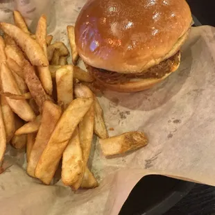 pulled pork and fresh fries