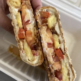 Pineapple pizza panini wrap