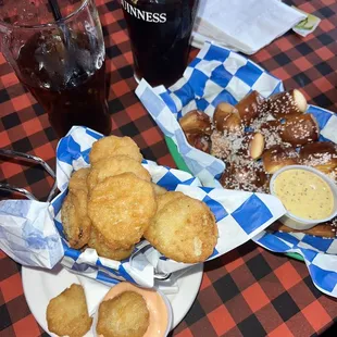 Fried Pickles and Pretzel Bites