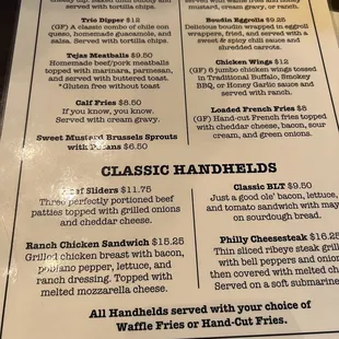 the menu